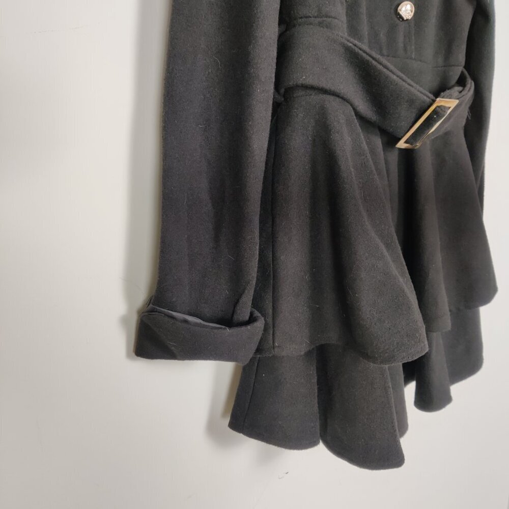 Yuantoufengshang Women's Coat Dress Size S Black Lined Winter Goth Sophisticated - Picture 5 of 10